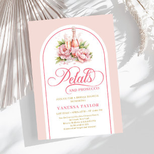 Romantic blush and gold bridal shower invite art