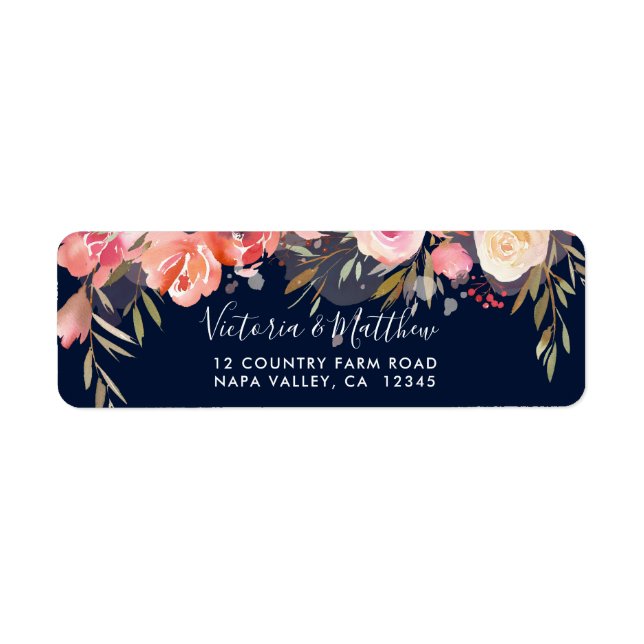 Romantic Blush Bloom Floral Return Label (Front)