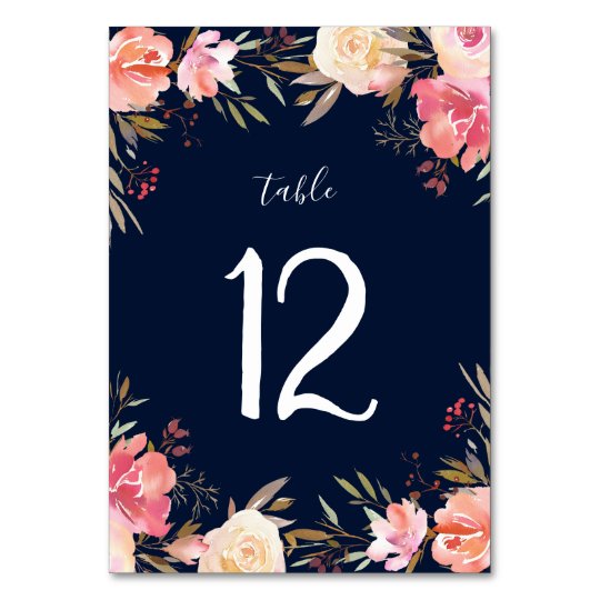 Romantic Blush Bloom Floral Wedding Table Number | Zazzle.com