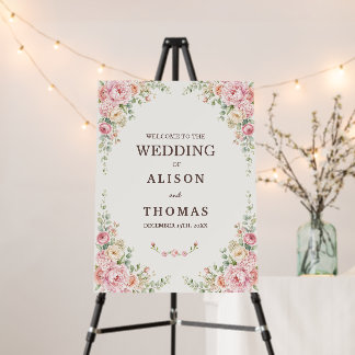Romantic Blush Floral | Elegant Pink Roses Foam Board