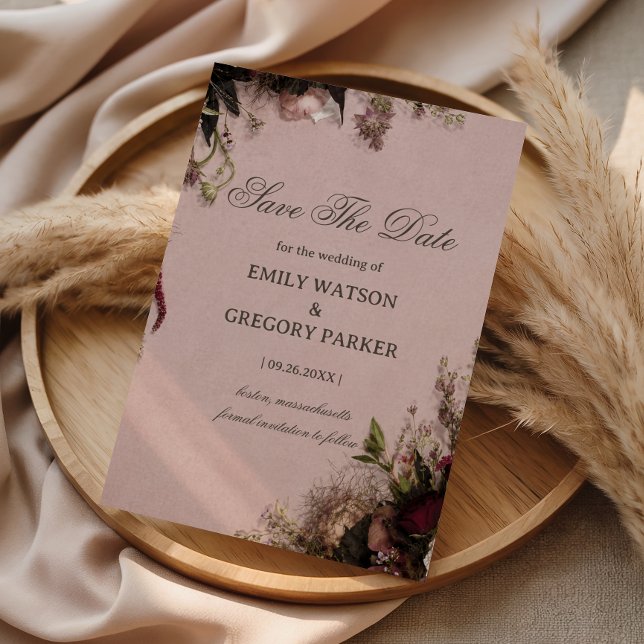 Romantic Blush Floral Save The Date (Creator Uploaded)