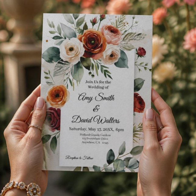 Romantic Blush Floral Wedding Invitation (Creator Uploaded)