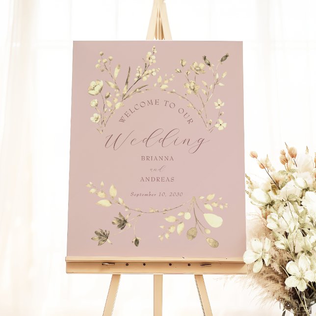 Romantic Blush Floral Wedding Welcome Sign (Creator Uploaded)