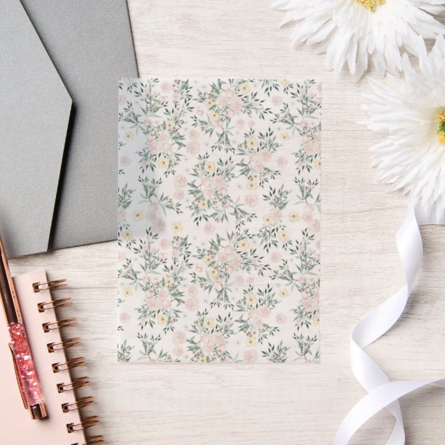 Romantic Blush little flowers greenery beautiful Vellum Invitations (Wedding)