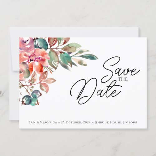 Romantic Blush Mauve Horizontal Save the Date Card