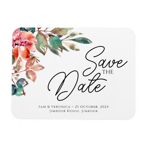 Romantic Blush Mauve Horizontal Save the Date  Magnet