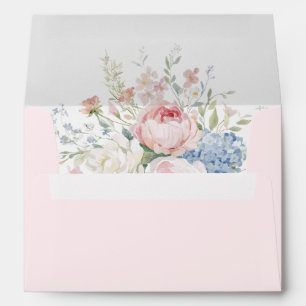 Romantic Blush & Pastel Floral Wedding Envelope