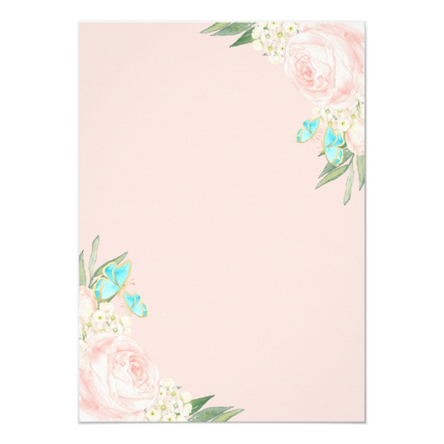 Romantic Blush Peach Floral Blossom Bridal Shower Invitation