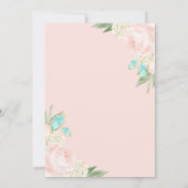 Romantic Blush Peach Floral Blossom Bridal Shower Invitation (Back)