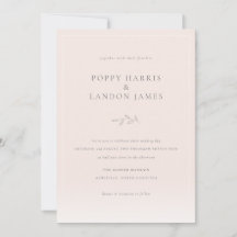 Romantic Blush Pink Botanical Wedding Invitation