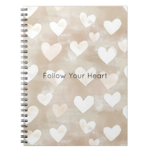 Romantic Blush Pink Cream Cream Hearts Notebook