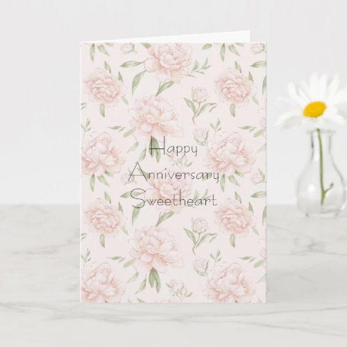 Romantic Blush Pink Floral Anniversary