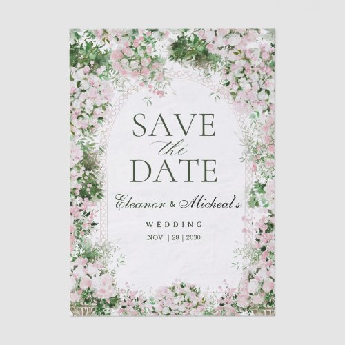Romantic Blush Pink Floral Arch Garden Wedding Tissue Paper
