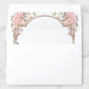 Romantic Blush Pink Floral Arch Wedding Envelope Liner