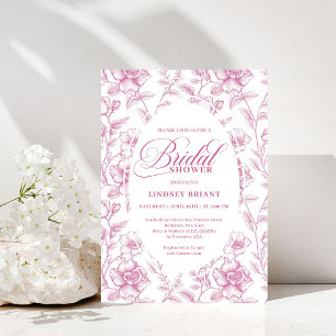Romantic Blush Pink Floral Roses Bridal Shower   Invitation