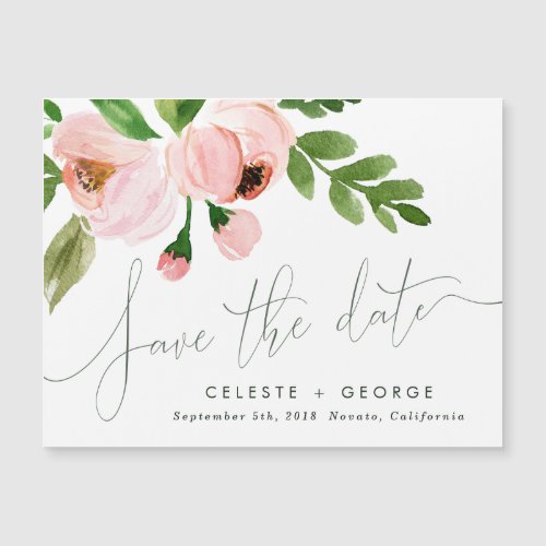 romantic blush pink floral save the date