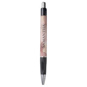 Romantic Blush Pink Gold Floral Pen
