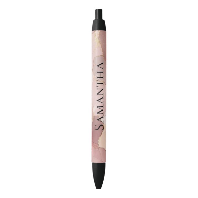Romantic Blush Pink Gold Floral  Pen (Front Vertical)