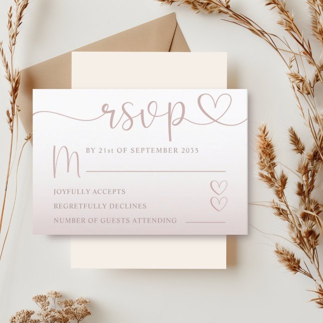 Romantic Blush Pink Gradient Wedding RSVP (Creator Uploaded)