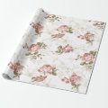 Romantic Blush Pink Roses - White Background Wrapping Paper | Zazzle