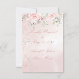 Romantic Blush Pink Secret Garden Roses RSVP