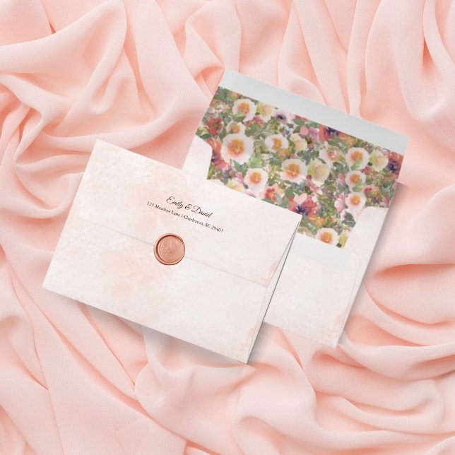Romantic Blush Pink Watercolor Wedding Envelope (Creator Uploaded)