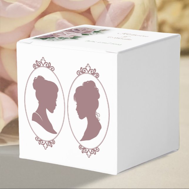 Romantic Blush Regency Lesbian Bridgerton Wedding Favor Boxes (Creator Uploaded)