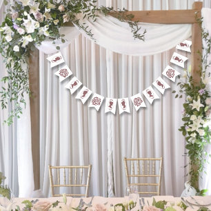 Romantic Blush Regency Lesbian Wedding Bunting Flags