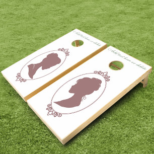 Romantic Blush Regency Lesbian Wedding Cornhole Set