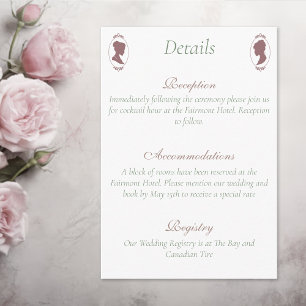 Romantic Blush Regency Lesbian Wedding Enclosure Card