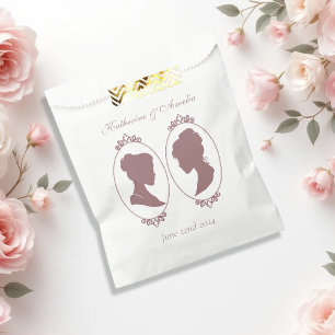 Romantic Blush Regency Lesbian Wedding Favor Bag