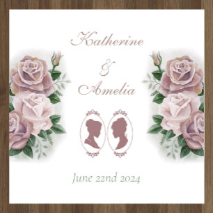 Romantic Blush Regency Lesbian Wedding Floor Decals