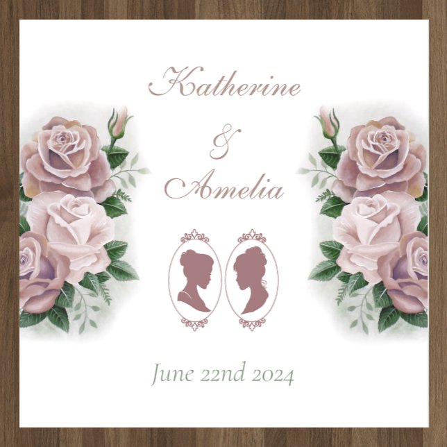 Romantic Blush Regency Lesbian Wedding Floor Decals (Creator Uploaded)