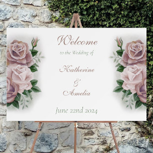 Romantic Blush Regency Lesbian Wedding Foam Board