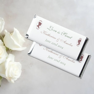 Romantic Blush Regency Lesbian Wedding Hershey Bar Favors