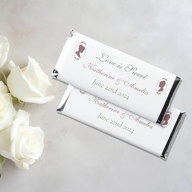Romantic Blush Regency Lesbian Wedding Hershey Bar Favors (Creator Uploaded)