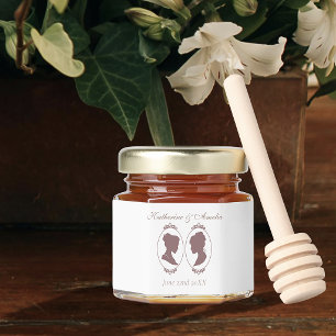 Romantic Blush Regency Lesbian  Wedding Honey Jar Favors