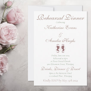 Romantic Blush Regency Lesbian Wedding Invitation