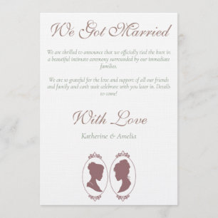 Romantic Blush Regency Lesbian Wedding Invitation