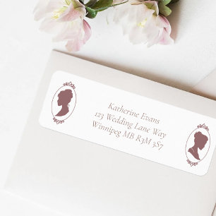 Romantic Blush Regency Lesbian Wedding Label