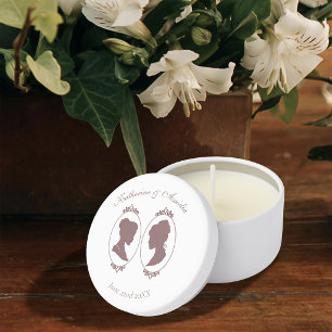 Romantic Blush Regency Lesbian Wedding Mini Candle Favors