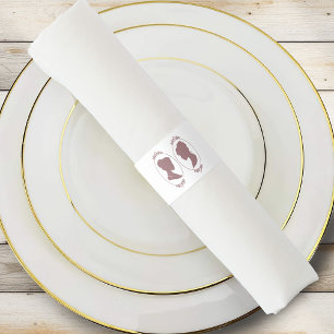Romantic Blush Regency Lesbian Wedding Napkin Bands