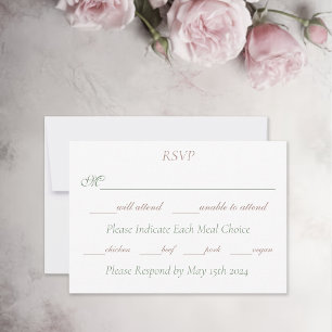 Romantic Blush Regency Lesbian Wedding RSVP Card