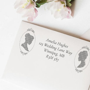Romantic Blush Regency Lesbian  Wedding Self-inking Stamp