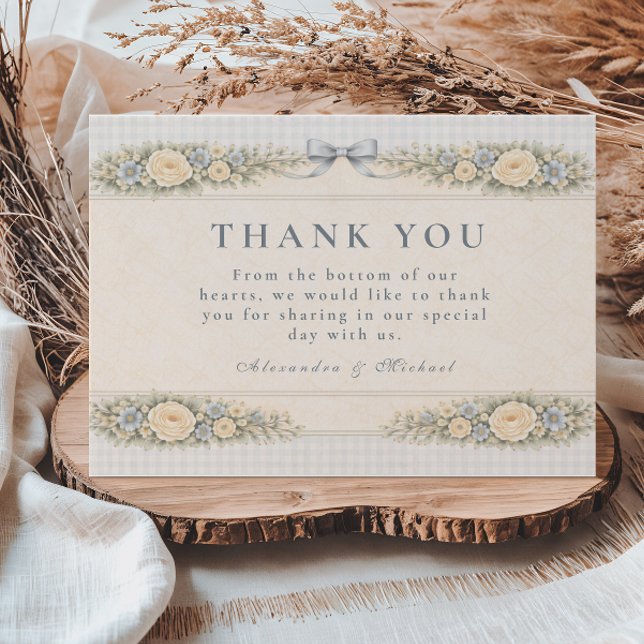 Romantic Blush Rose Arch Wedding Thank You Card (Creator Uploaded)
