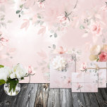 Romantic Blush Secret Garden Pink Roses Wedding 2 Wrapping Paper Sheets<br><div class="desc">An elegant blush pink watercolor painted wrapping paper sheet trio to match the wedding invitation,  Romantic Blush Pink Secret Garden Roses Wedding invitation,  featuring a dreamy blush dappled sunlit garden.</div>