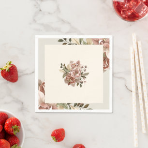 Romantic Blush Watercolor Floral Napkin