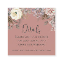 Romantic Blush Wedding Detail Enclosure Card