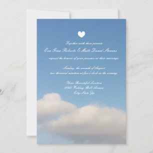 Romantic blye sky white clouds wedding invitations