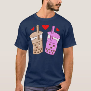Romantic Boba Bubble Kawaii Tea Graphic Premium  T-Shirt